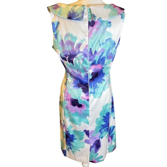 Arthur S. Levine for Tahari Dress Size 12 Limited Edition‎ Watercolors Blue - Picture 6 of 16